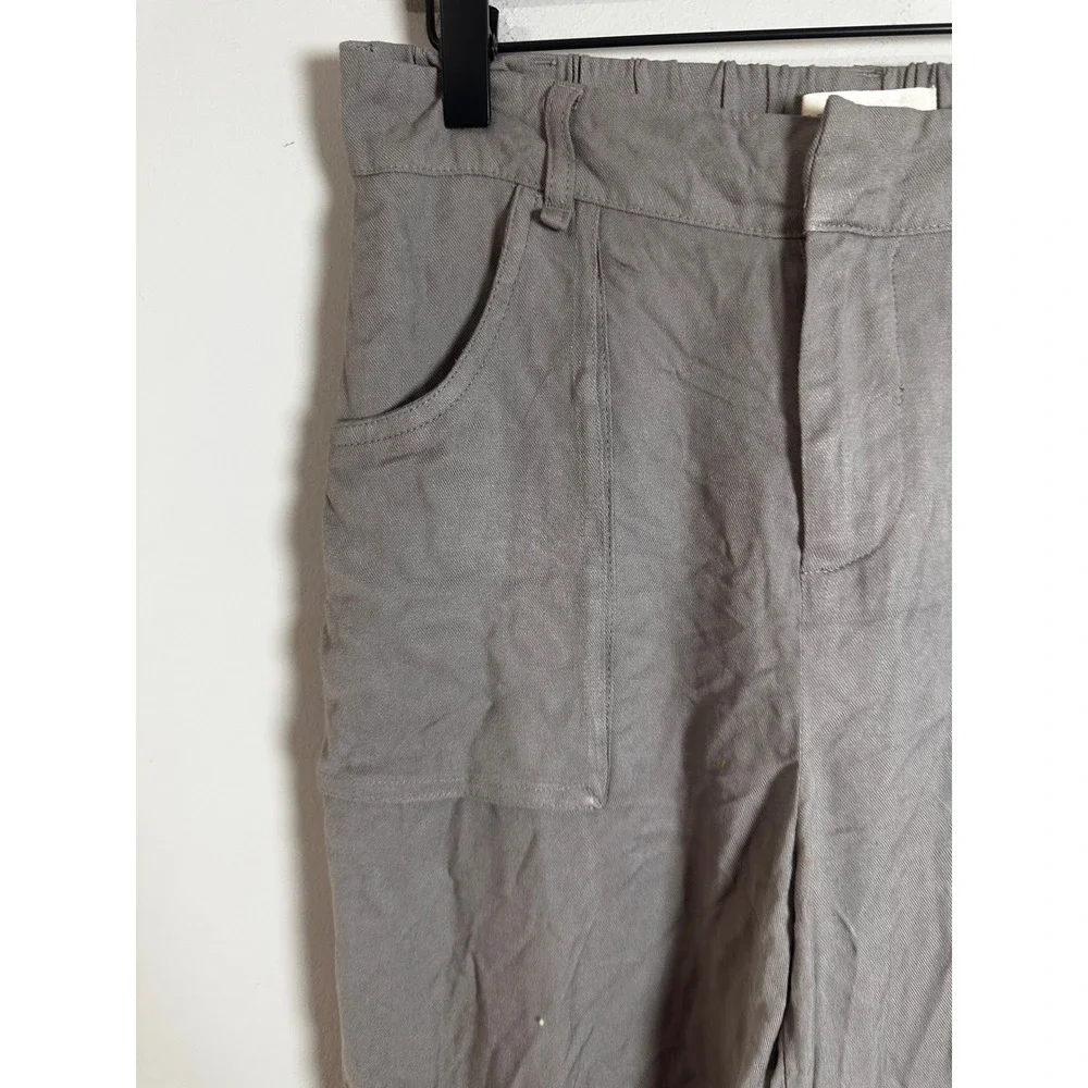 Happily Grey Womens Gray Rayon Wide‎ Leg Cargo Utility Pants Size 1/25 High Rise